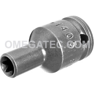Apex TX-1405 E-5 Standard Torx Impact Socket, Thin Wall, For External Screws, 1/4'' Square Drive
