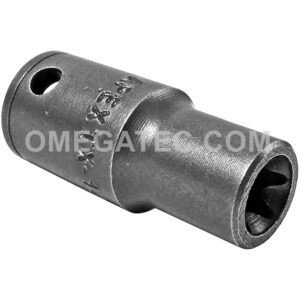 Apex TX-1407 E-7 Standard Torx Impact Socket, Thin Wall, For External Screws, 1/4'' Square Drive