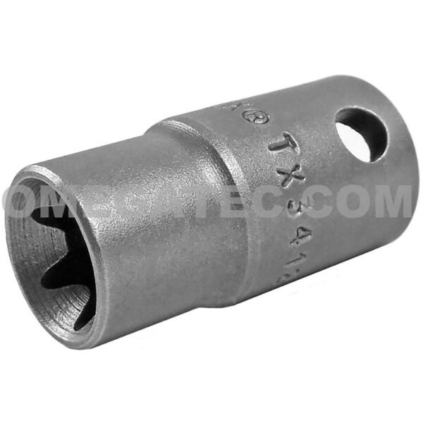 Apex TX-3412 E-12 Standard Torx Impact Socket, For External Torx Screws, Thin Wall, 3/8'' Square Drive