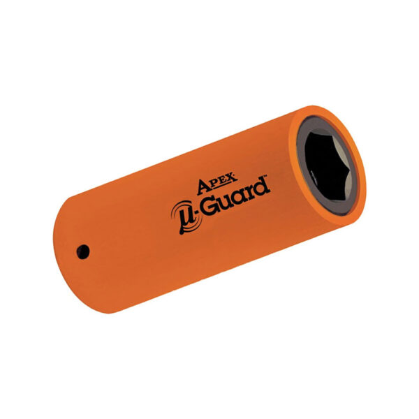 Apex UG-SF-18MM25 18mm Long 6-Point u-Guard Impact Socket, Metric, Non-Magnetic, 1/2'' Square Drive